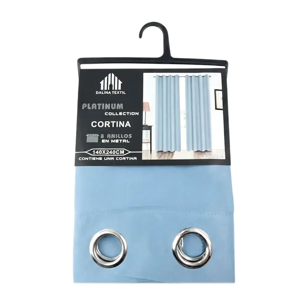 Cortina de tela tipo blackout, color gris con textura lisa / 83072-48