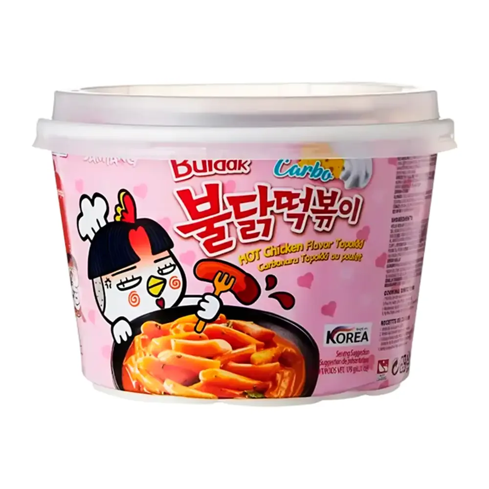 Sopa instantánea buldak topokki carbonara de pastel de arroz sabor a pollo 179g / 310933