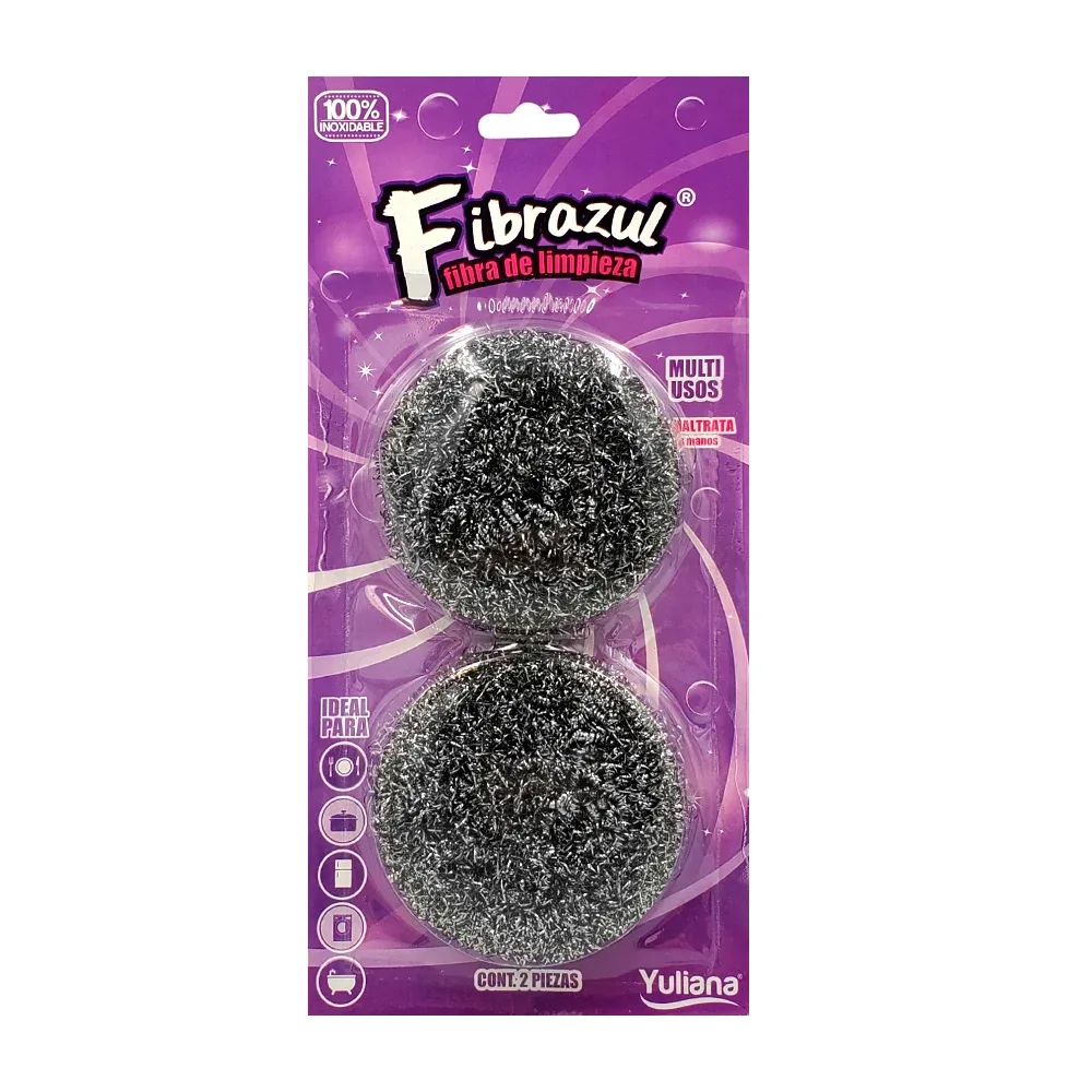 Blíster con 2 fibras en espiral de acero inoxidable / mx-6002 / fibrazul