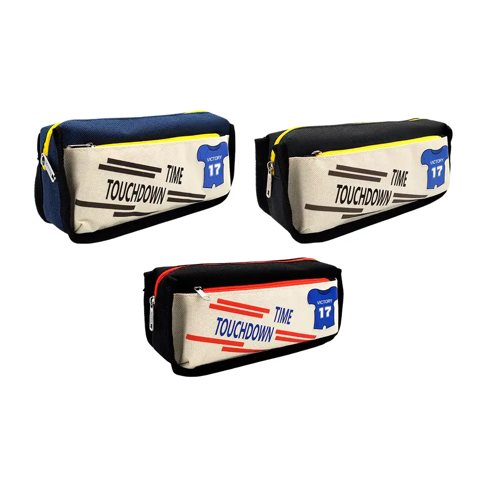 Estuche - lapicera de 2 compartimentos con temática de fútbol americano / b3305
