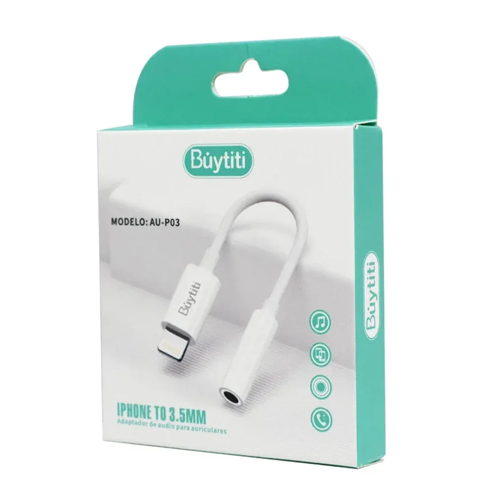 Adaptador de audio para audífonos con entrada lightning a 3.5mm / au-p03