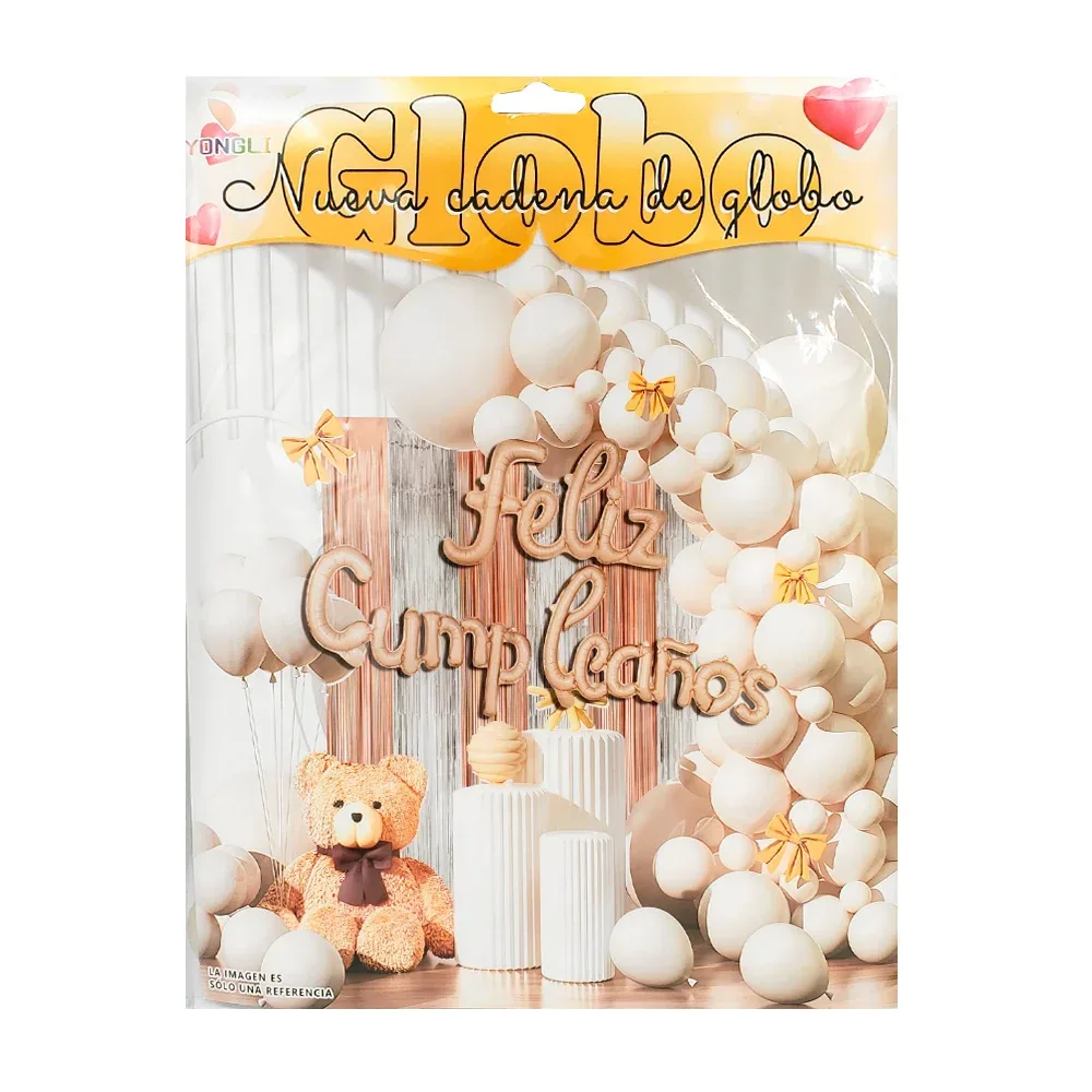 Kit decorativo de fiesta con 60 pcs con globos blancos / ygli-131