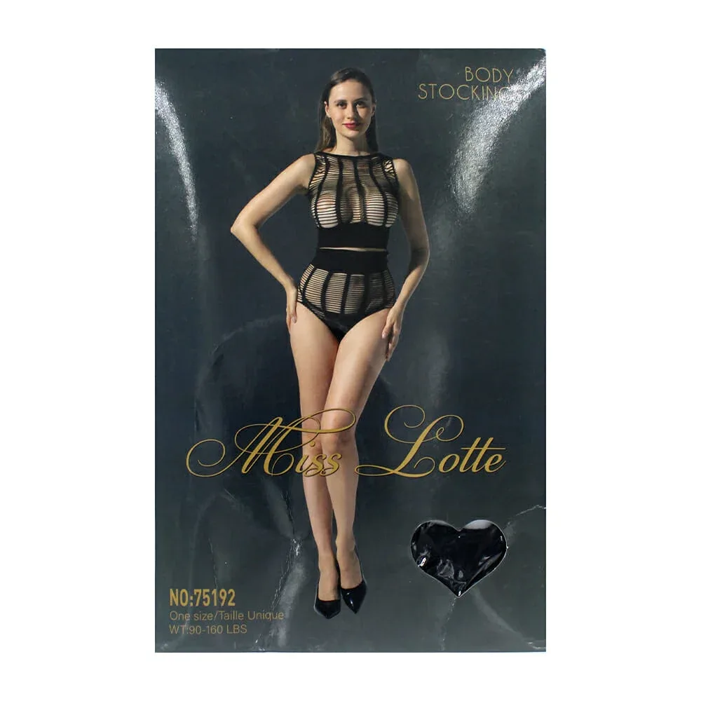 Conjunto de lencería 2 piezas unitalla de encaje miss lotte color negro / 75192