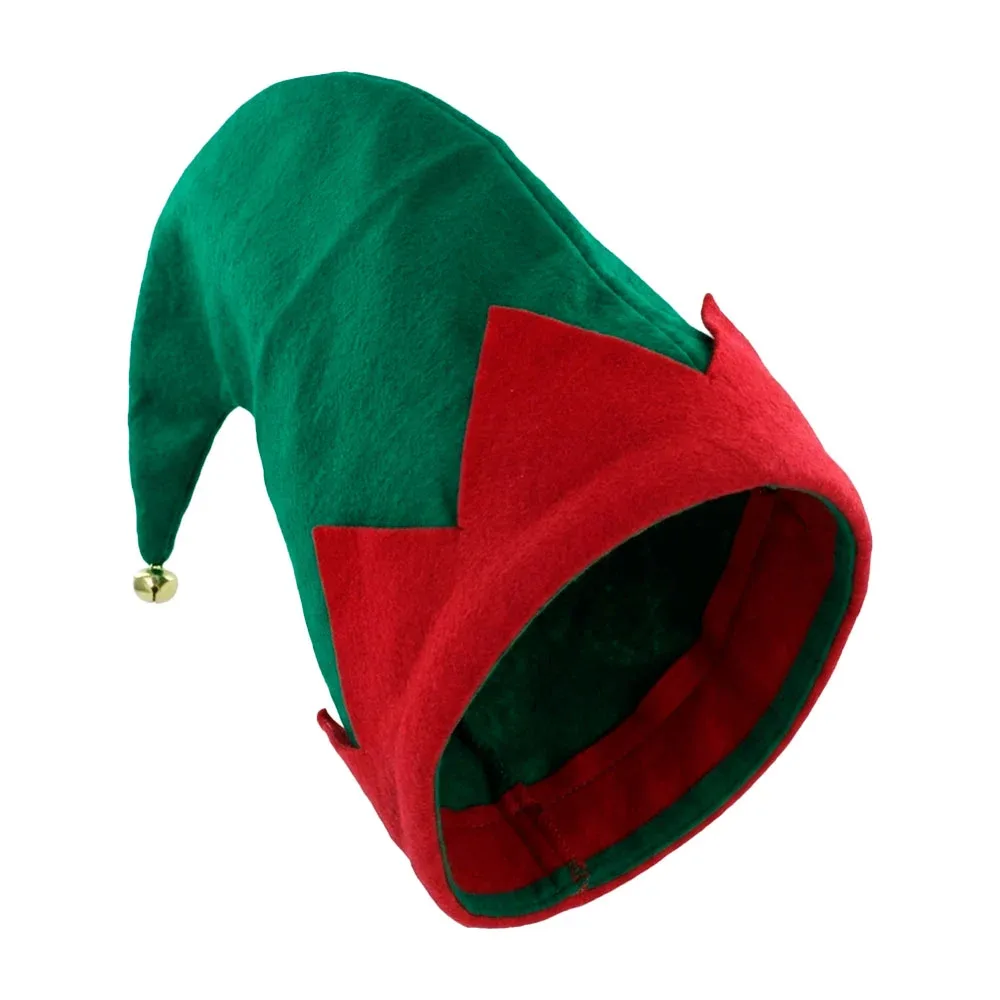 1pza Gorro afelpado de duende navideño con cascabel para fiestas navideñas