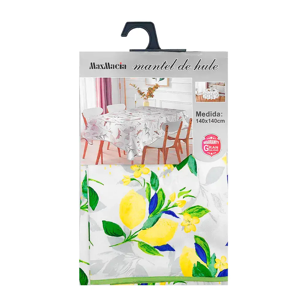 Mantel maxmacia con estampado moderno, temática de limones, 140x140cm / 14251