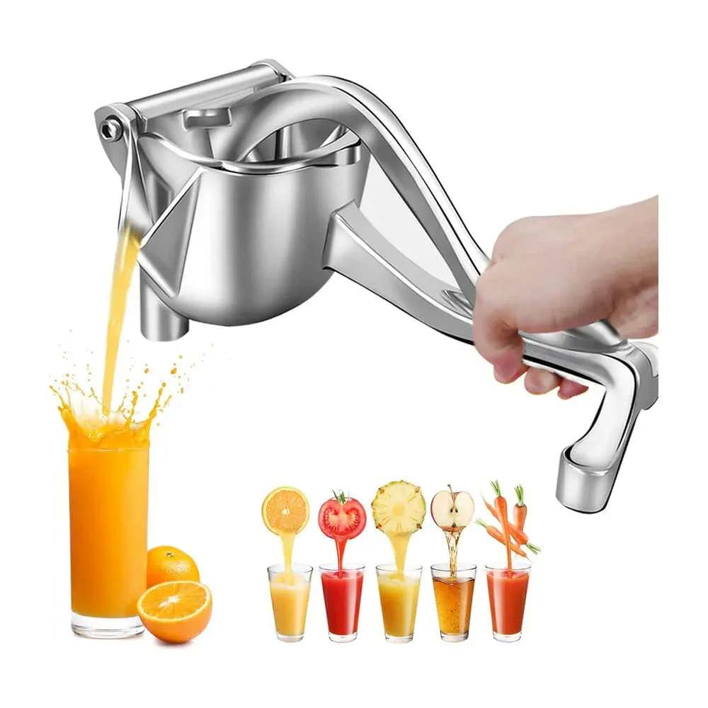 Prensador de frutas metálico con mini colador y base fijadora / 80873