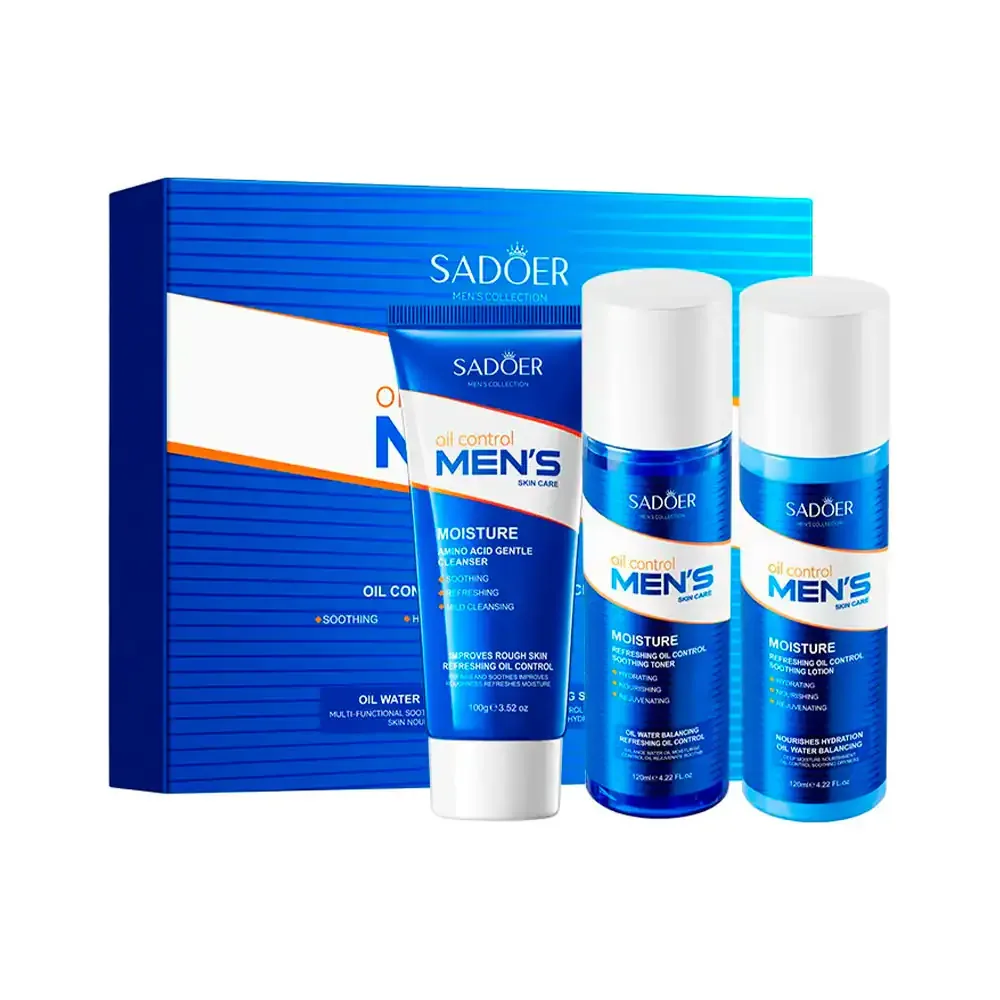 Set con 3 cremas para el cuidado facial para hombre, skin care men´s, sadoer