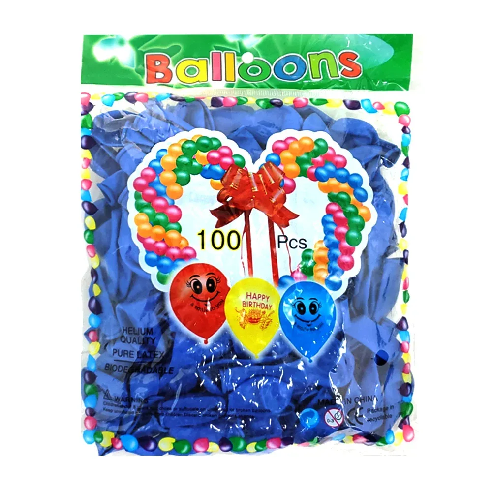 Paquete con 100 globos de látex de 5 pulgadas en color azul rey / 662329-4