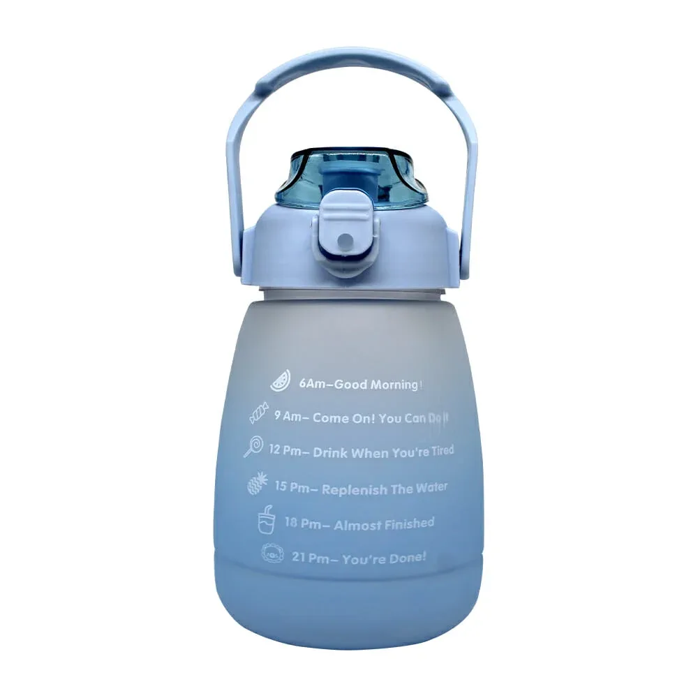 Botella de agua motivacional con tapa y popote 1.400L 1681710 / s1-05 / lu323