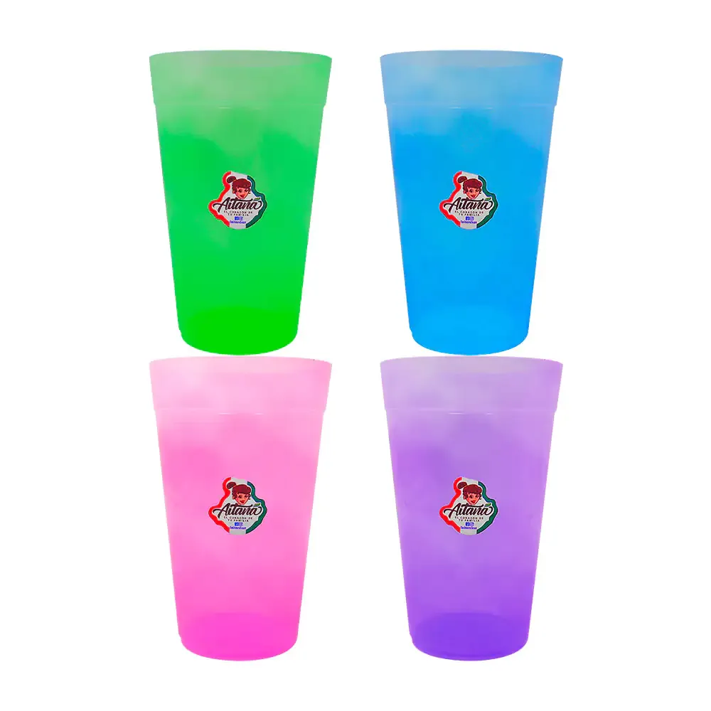 1pz Vaso translucido aitana de plástico con capacidad de 500ml, variedad de colores