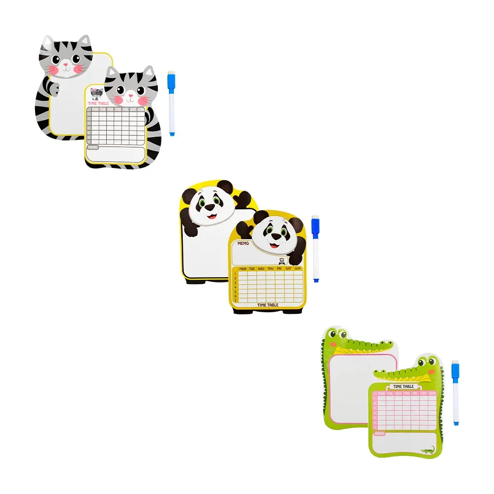 Pintarron blanco con estampado de animales + plumón, varios modelos / mzp-242