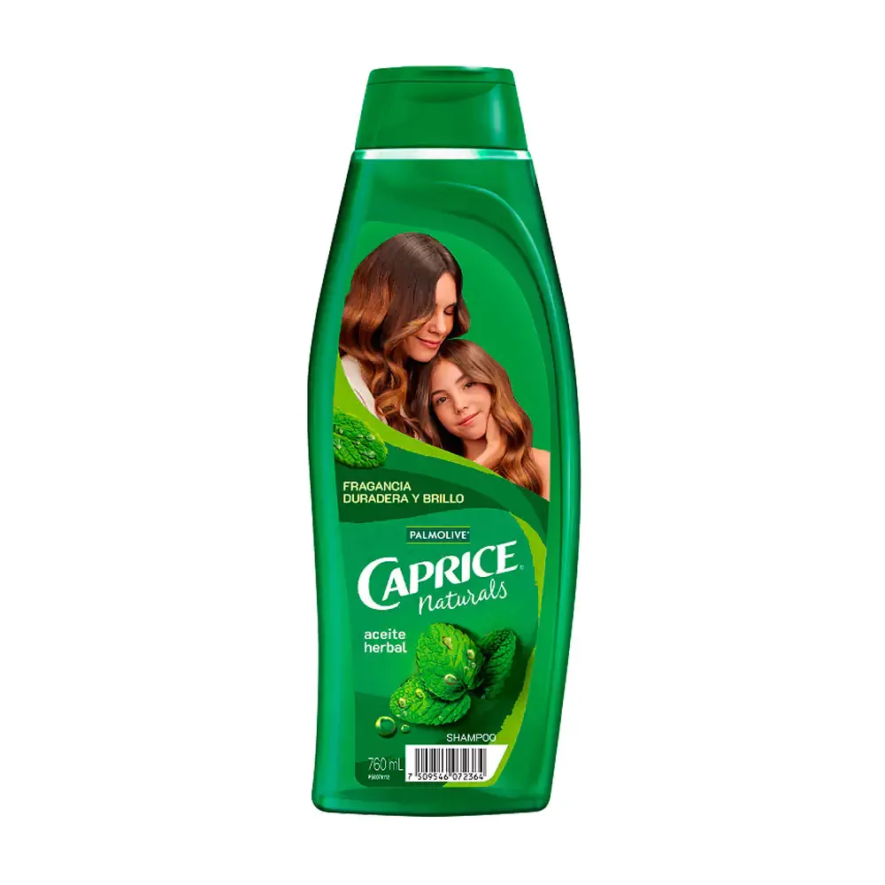 1pza botella de shampoo caprice naturals con aceite herbal + sábila, 200ml / 4273