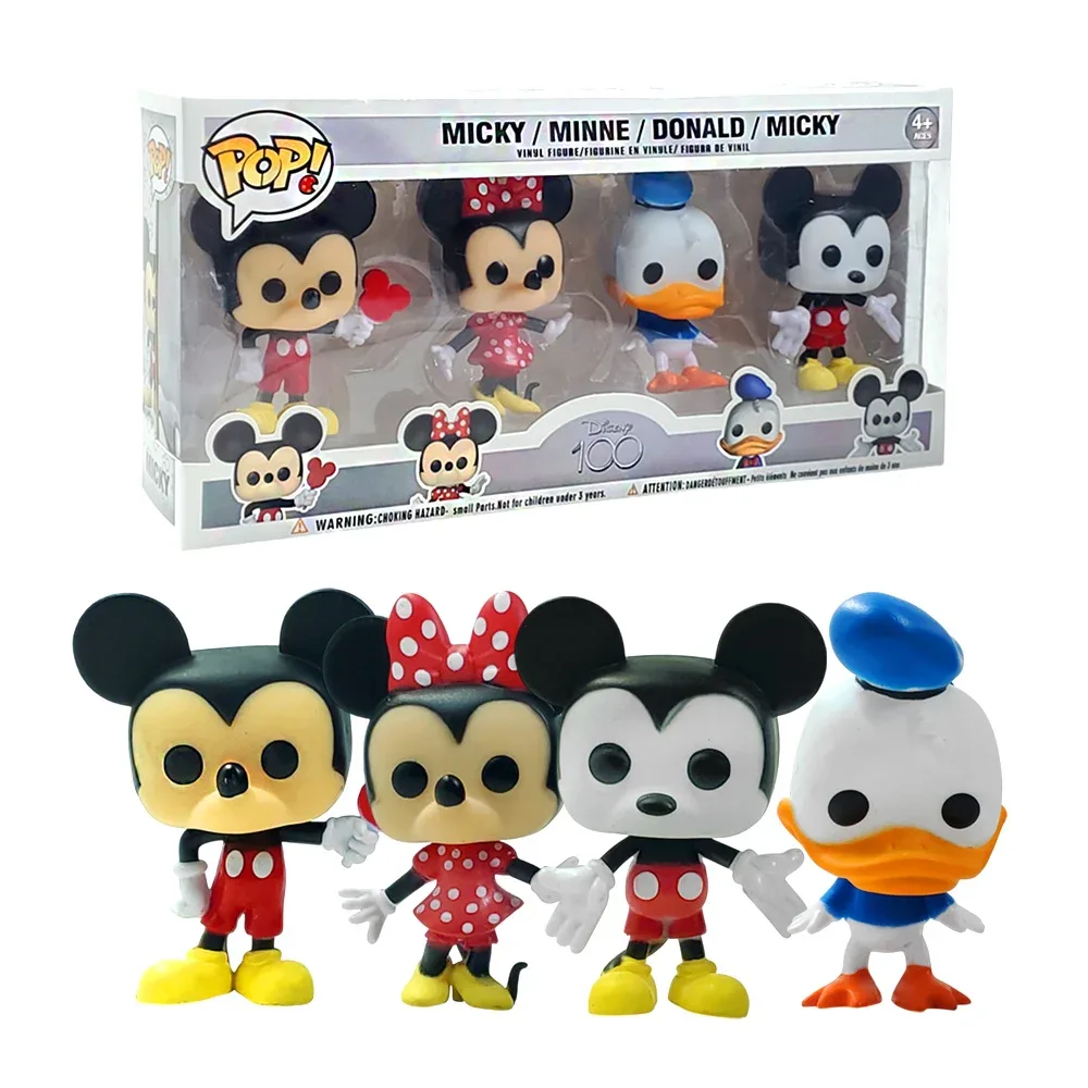 Paquete con 4 figuras pop coleccionables de ratón y sus amigos, 7 cm, variedad