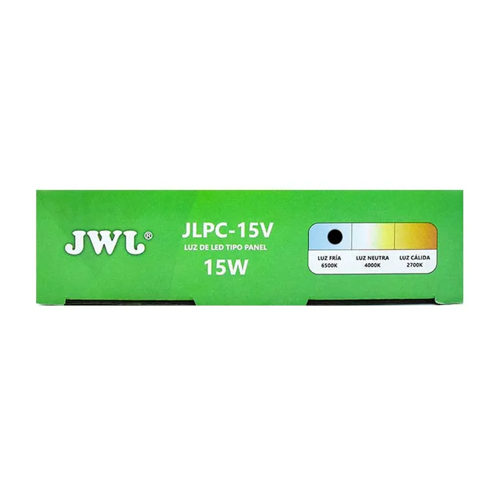 Plafón led 15w cuadrado de luz blanca jlpc-15vb jwj