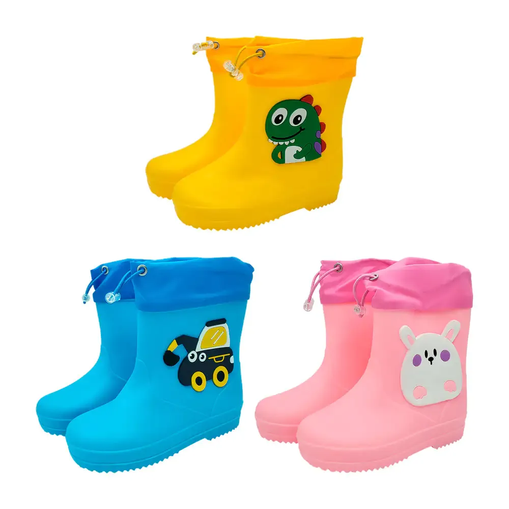 Par de botas impermeables con diseño infantil y broche de seguridad, variedad