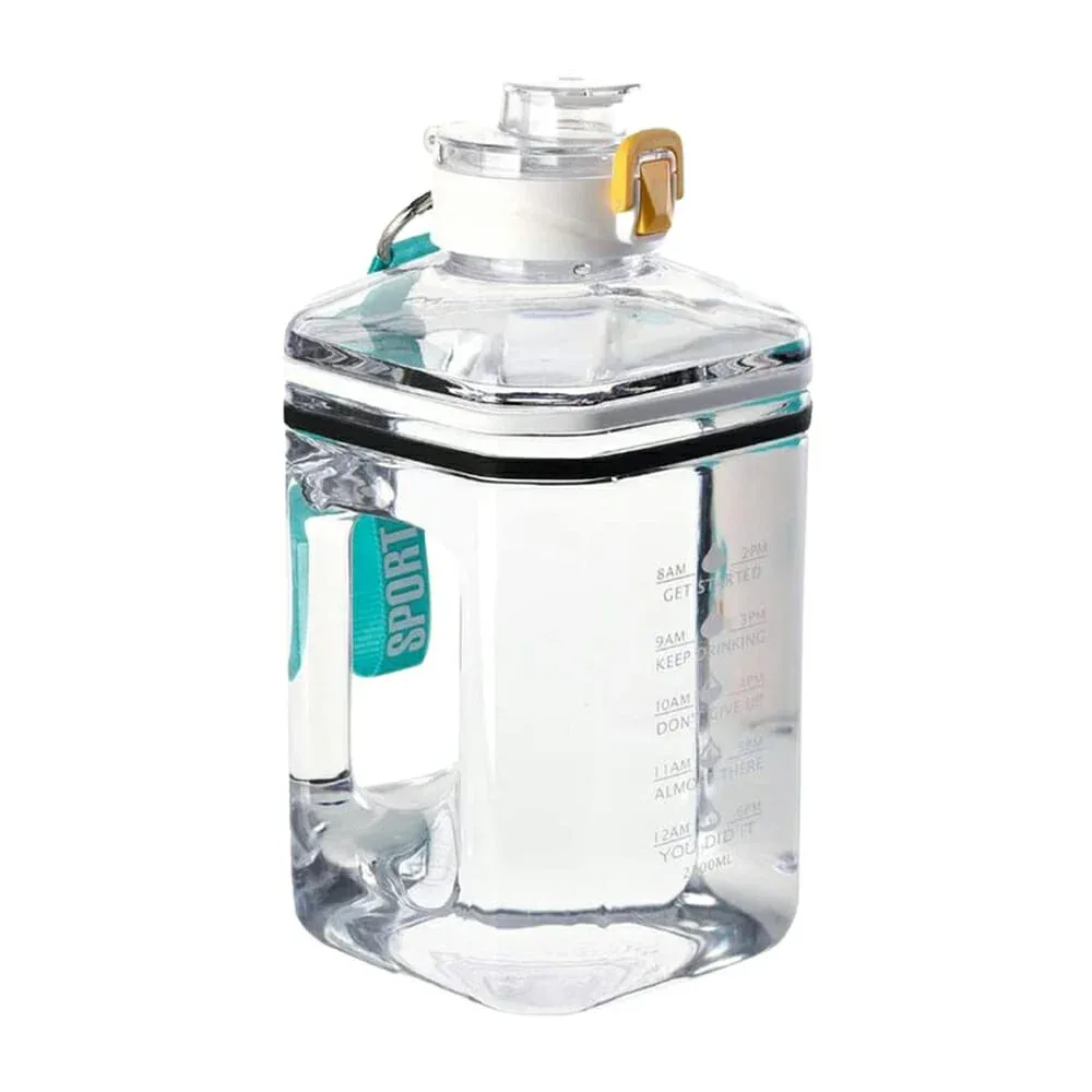 Botella transparente de plástico con capacidad para 2200ml y correa sport bottle / 2273