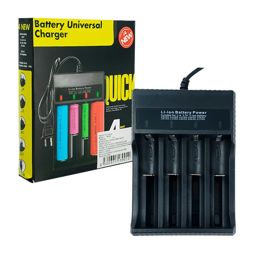 Cargador universal con capacidad de 4 baterias, distintos tamaños / HLPC1