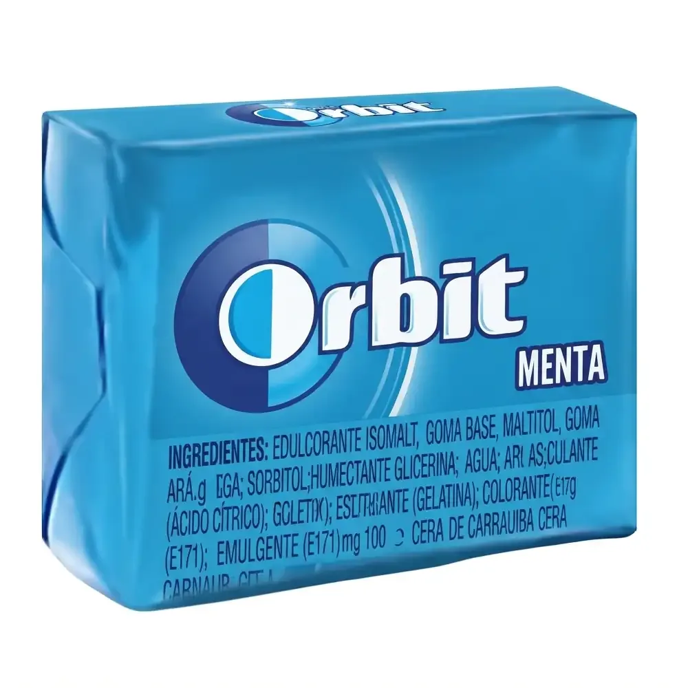 1pz chicles orbit sabor menta, 4.9g paquete con 4 pastillas / 9394