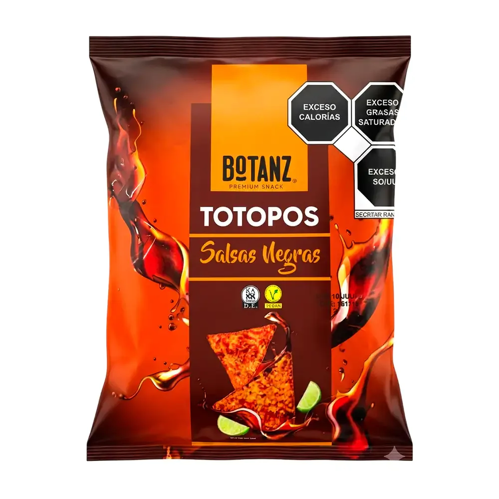 1pz bolsa botanz totopos sabor salsa negra 50g / 931639