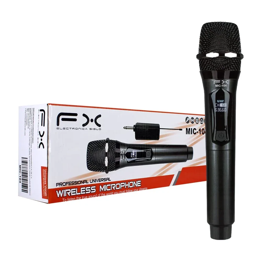 Micrófono inalámbrico profesional con pantalla digital / wireless microphone mic-104