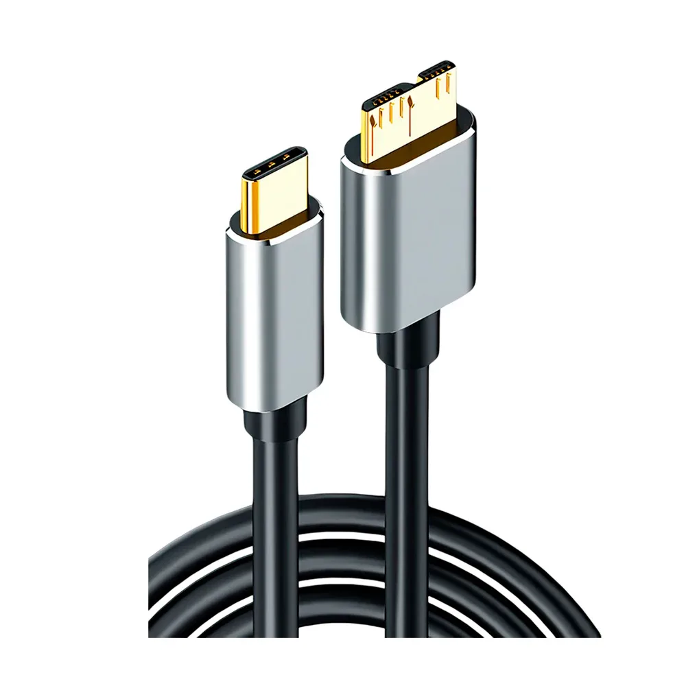 Cable de extensión usb tipo c a micro b 3.0 de 0.5 metros con conectores dorados