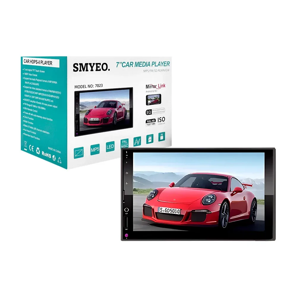 Autoestéreo con pantalla táctil, perilla de volumen y botones multifuncionales