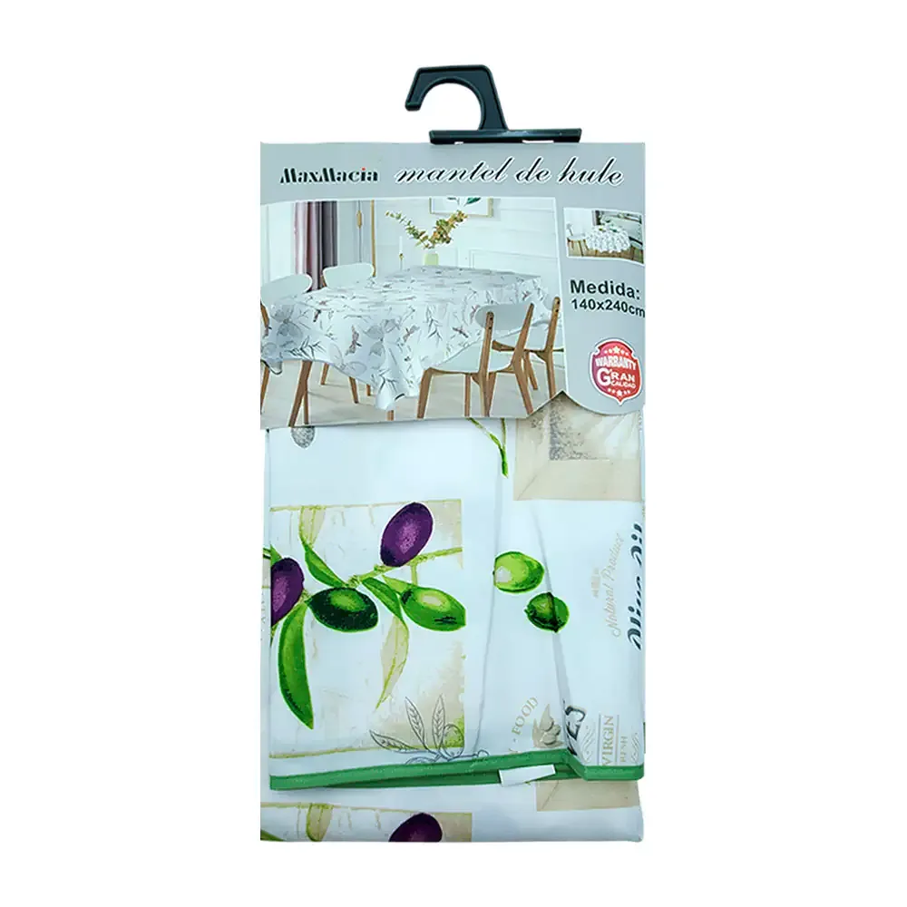 Mantel maxmacia con diseño clásico, temática olivas, 140x240cm / 14253