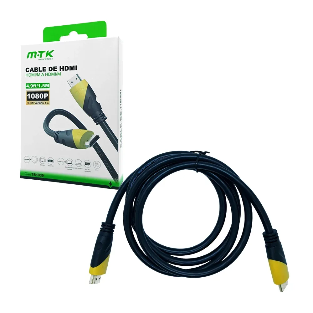 Cable hdmi a hdmi de 1.5mt, reforzado, 1080p, versión 1.4 / tb1930