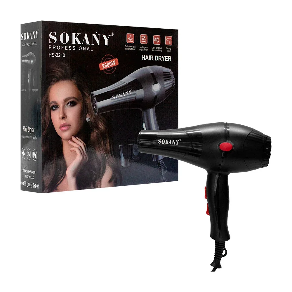 Pistola secadora de cabello eléctrica, profesional, con velocidades y boquillas