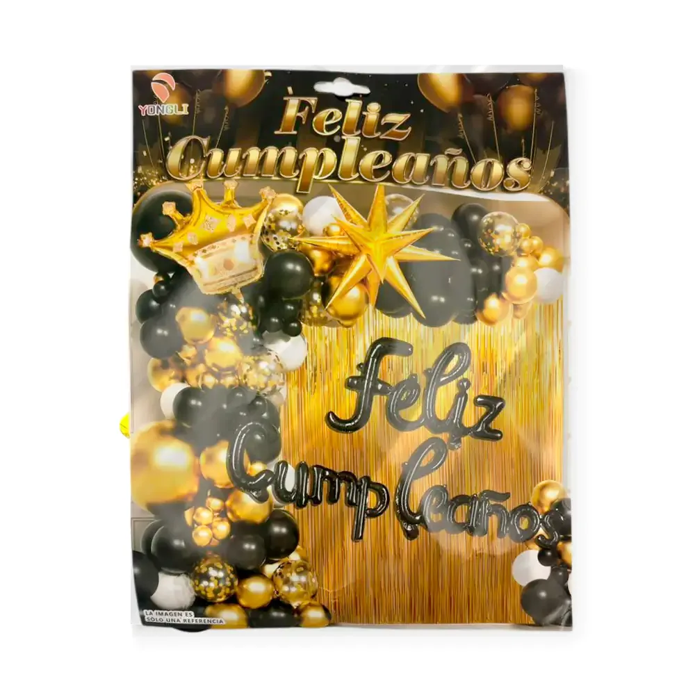 Kit decorativo para fiesta de cumpleaños de 54pcs + globo de corona, variedad