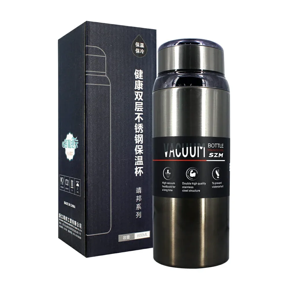 Termo liso vacuum bottle szm de acero inoxidable con pantalla digital medidora de temperatura, infusor y capacidad para 600ml / bottle sport 6050
