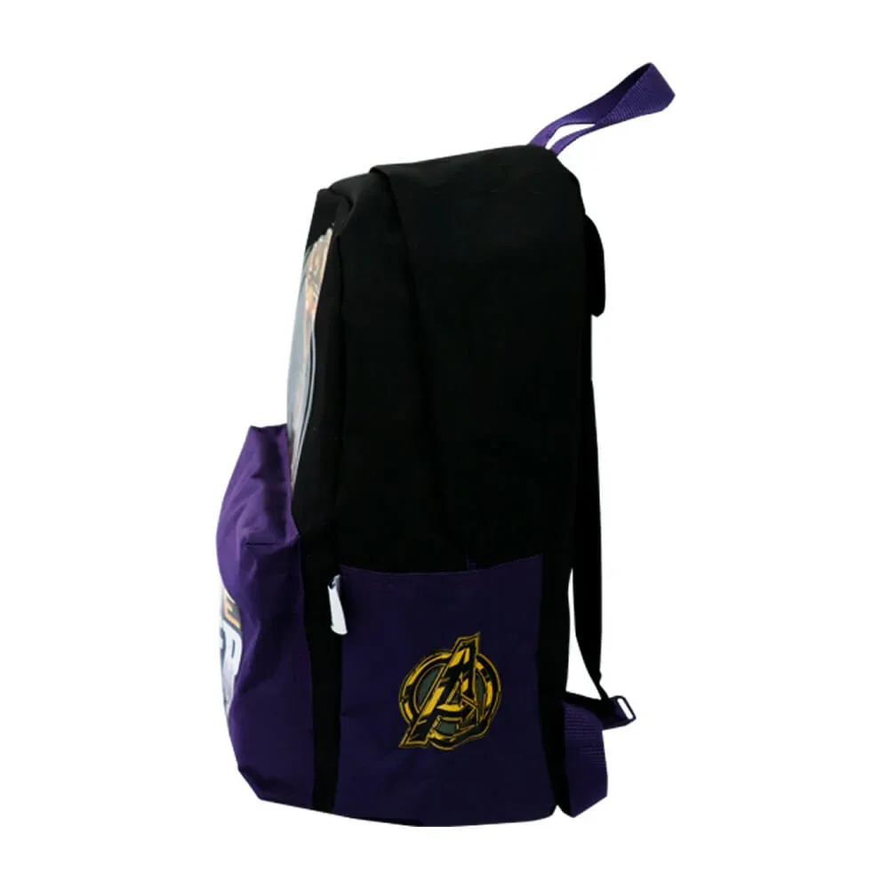 Mochila grande de 2 compartimentos con diseño estampado de guantelete del infinito thanos / infinite power