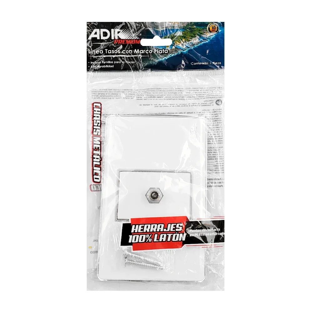 Placa adir con conector para la televisión, chasis metálico, color blanco / 9843