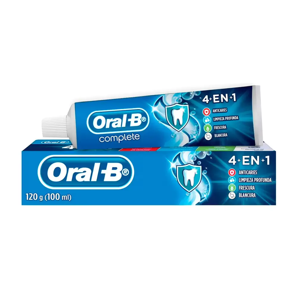 1pz pasta dental oral-b 4 en 1 complete, menta suave, 120g / 167144