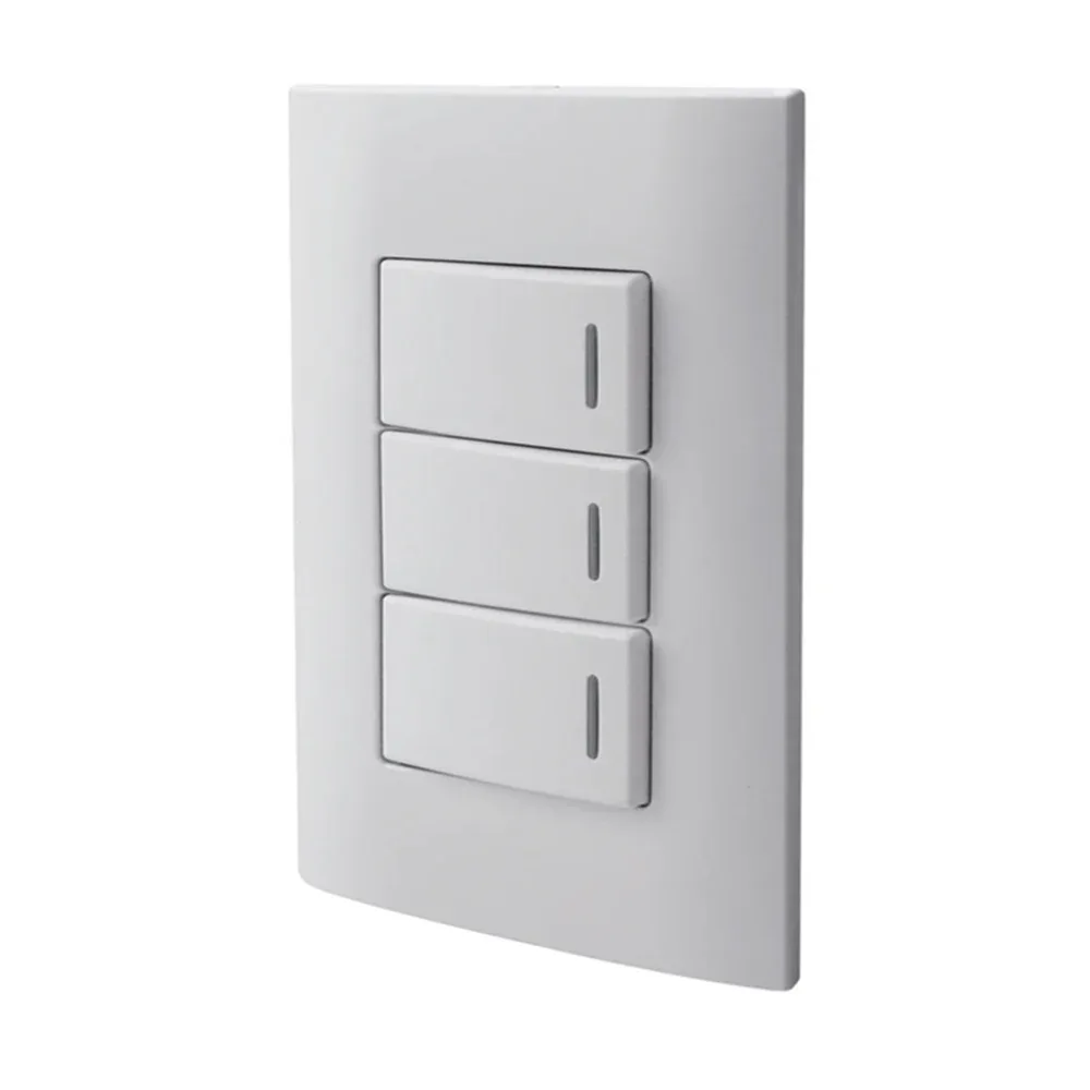 Placa de pared aksi con 3 interruptores - apagadores sencillos en color blanco / altimus / 124803