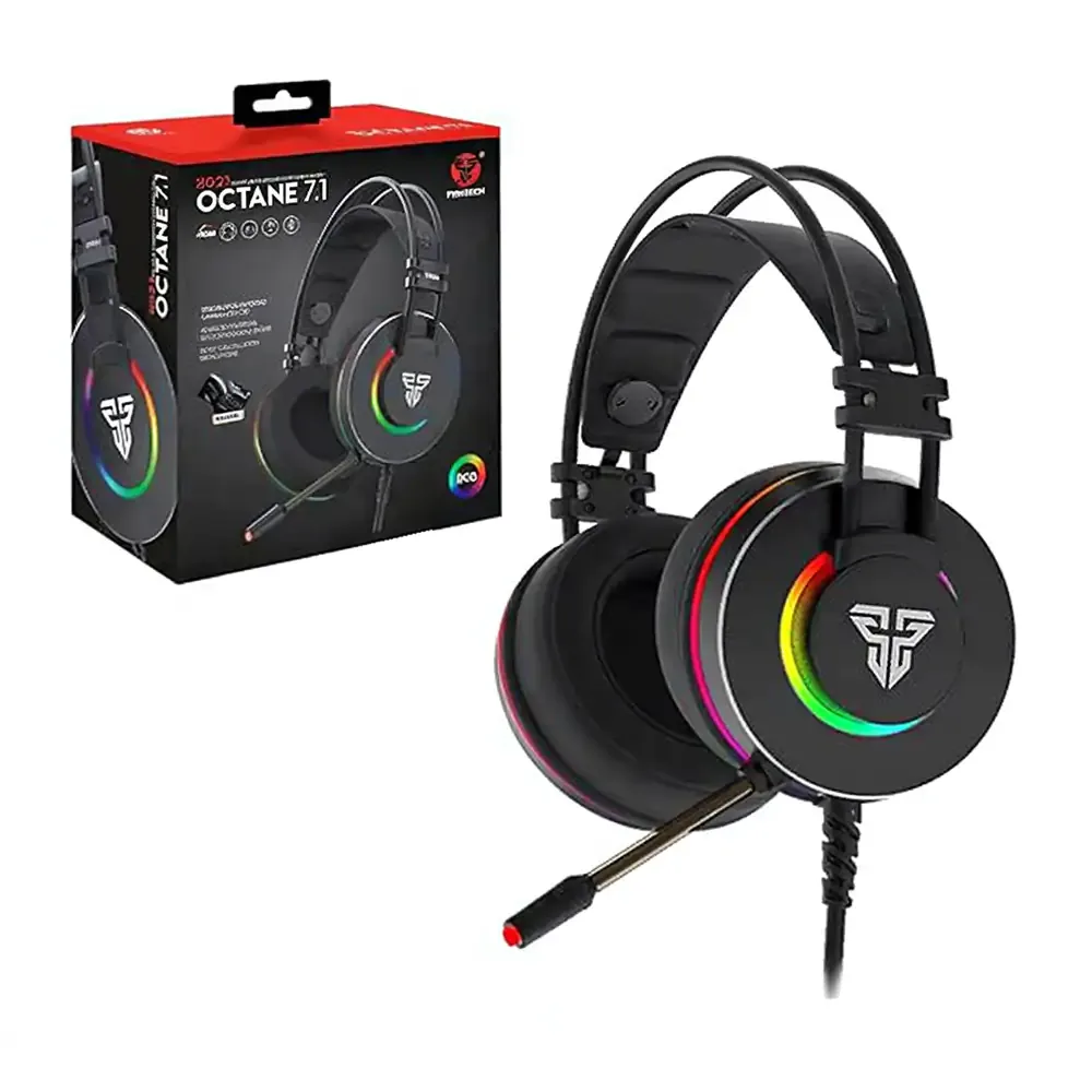 Auriculares gamer fantech , sonido envolvente 7.1, iluminación rgb / hg23.octane