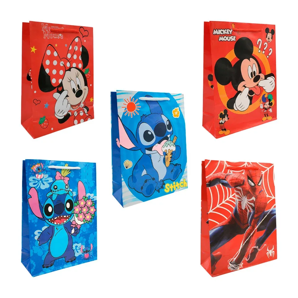 Bolsa de regalo con diseño de personajes, 24x18x7, variedad de modelos