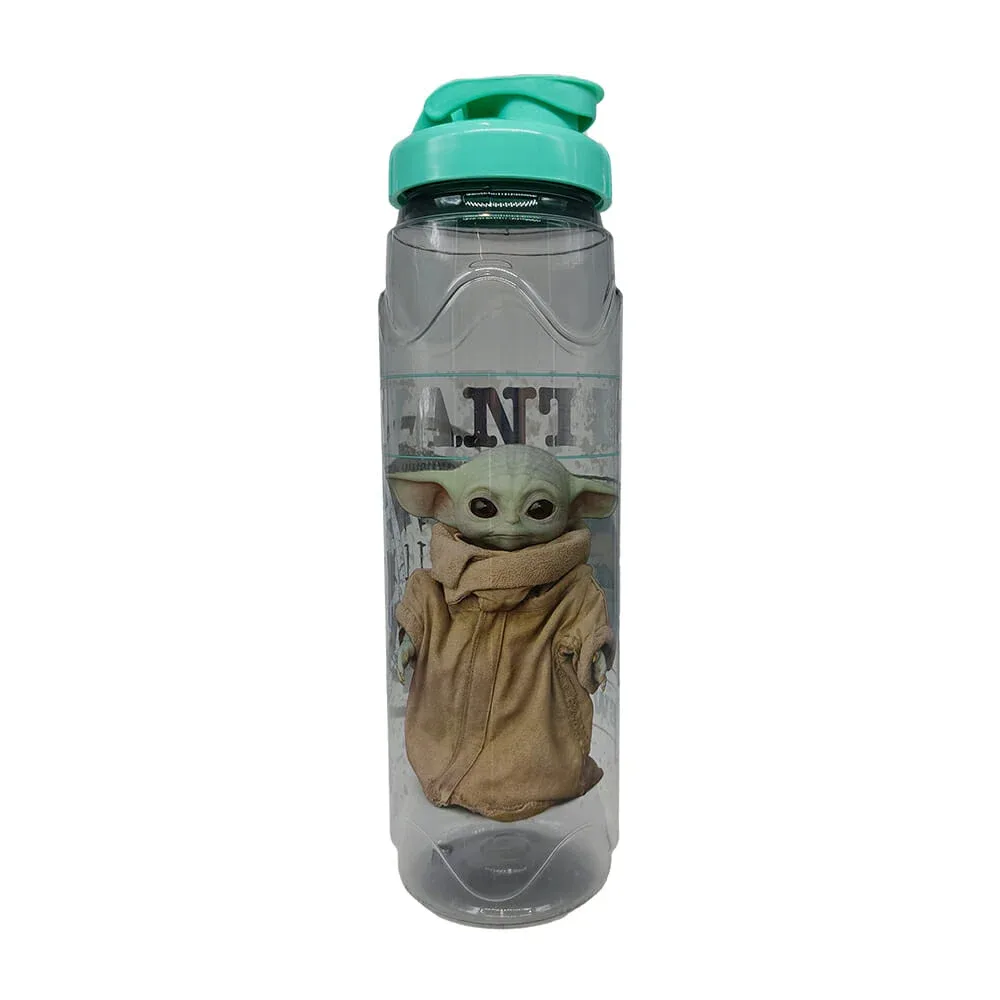 Botella de plástico transparente con diseño de baby yoda 870ml