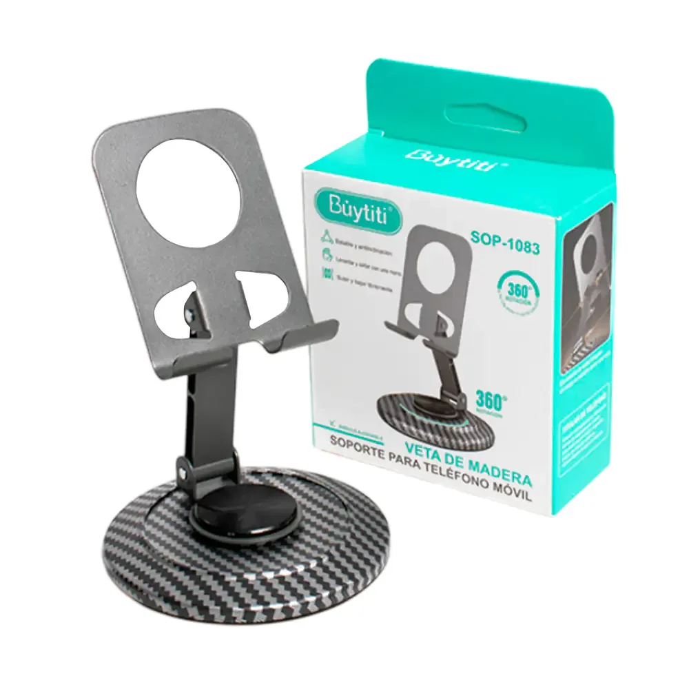 Soporte metálico buytiti para teléfono con rotación 360 y diseño estampado