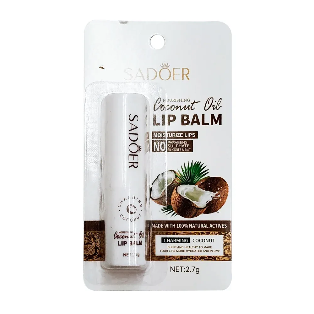 Bálsamo labial sadoer orgánico de coco para hidratar, 2.7g / sd32216 / sd04407