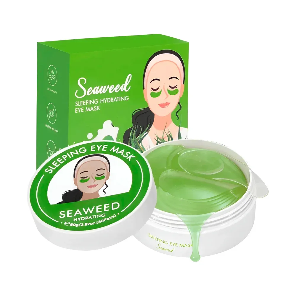 Caja con 30 pares de mascarillas para los ojos, extracto de alga para la piel