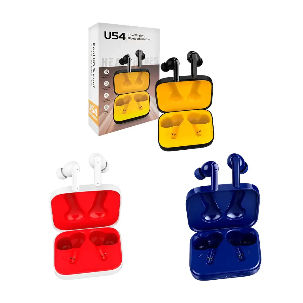 Audifonos inalámbricos u54, broche magnético, ergonómicos + estuche de carga