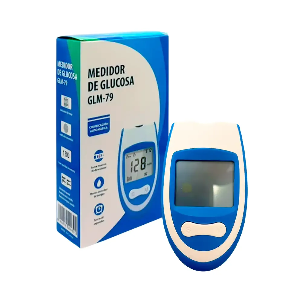 Glucómetro digital con 2 botes de test medidores de glucosa + disparador de lancetas