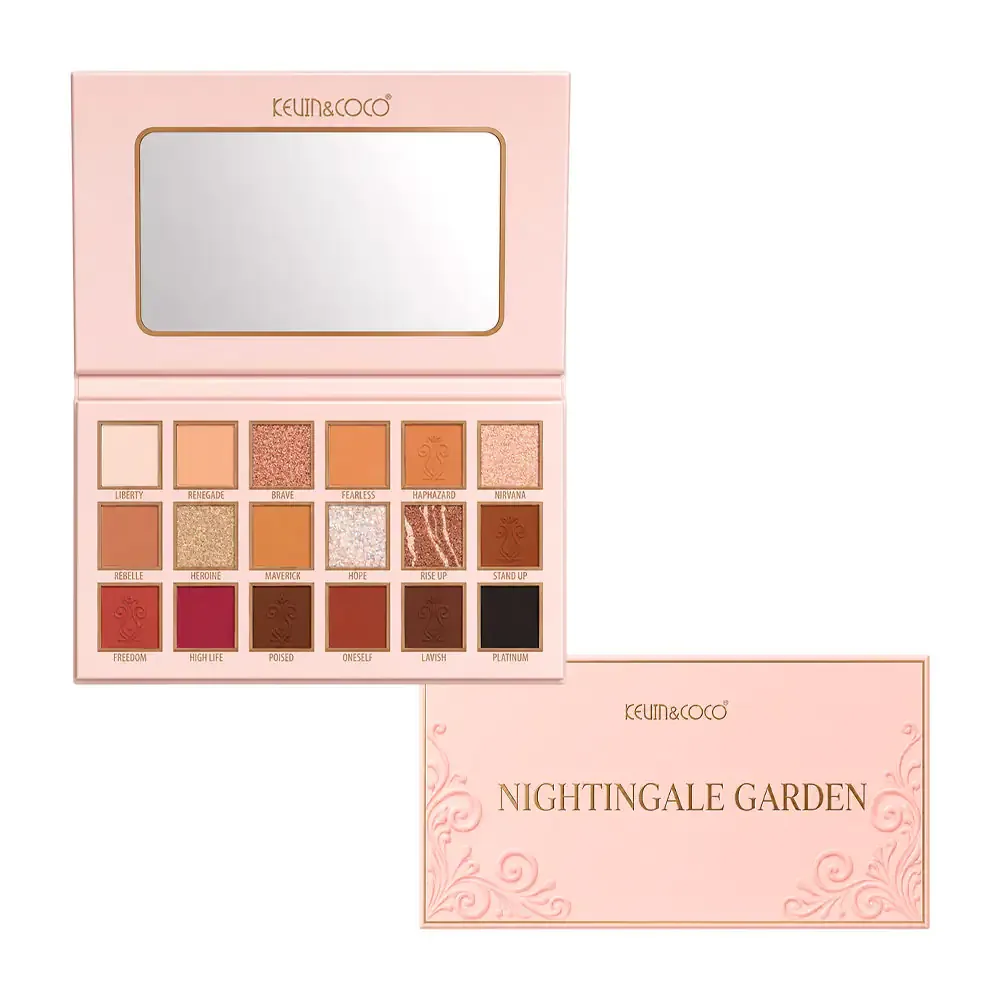 Paleta de sombras nightingale garden de 18 tonos con distintos terminados + espejo