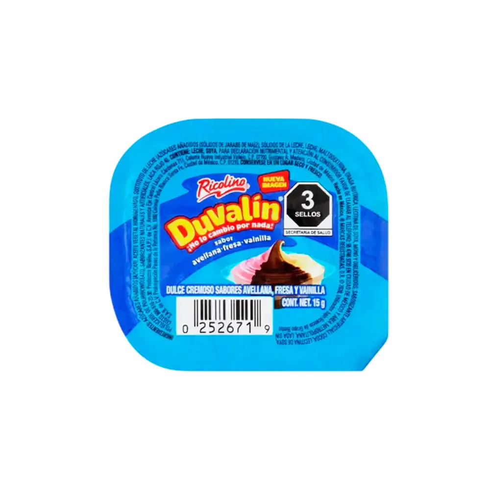 1pz duvalín tri sabor, fresa, vainilla y chocolate, 15g / 021499