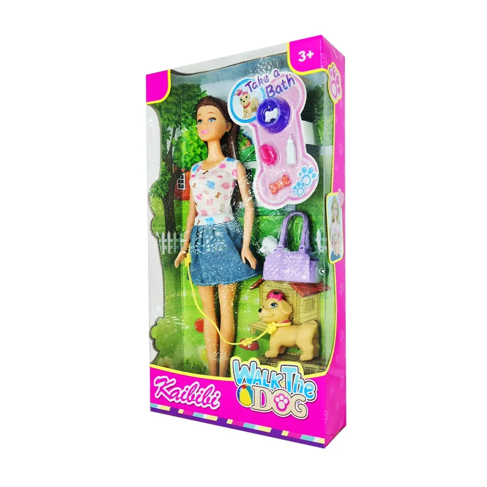 Muñeca kaibibi con mascotas y accesorios, variedad de modelos / walk the dog / wg054