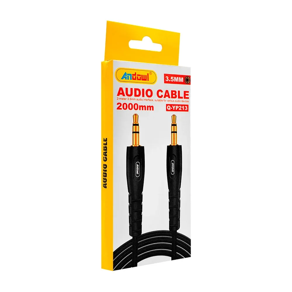 Cable de audio auxiliar 3.5mm, 2metros / q-yp213