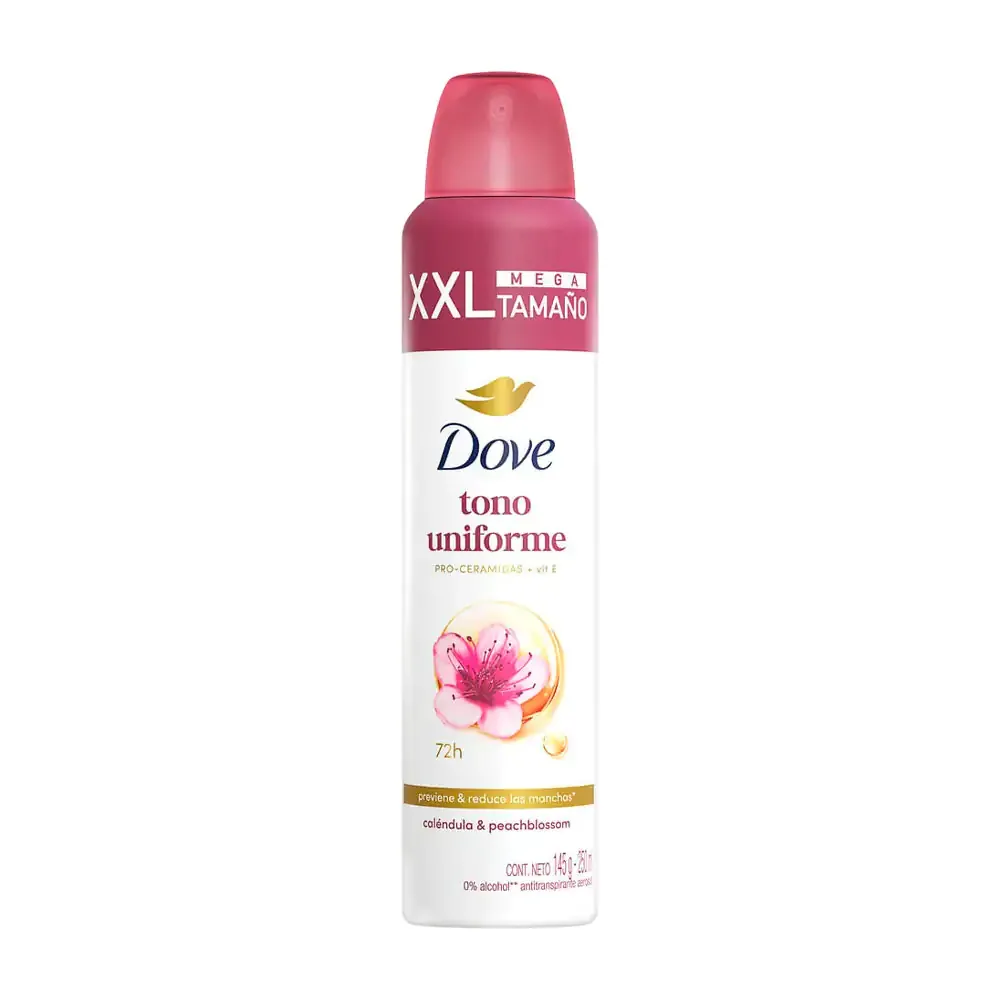 Antitranspirante en aerosol dove, tono uniforme caléndula 250ml / 247093