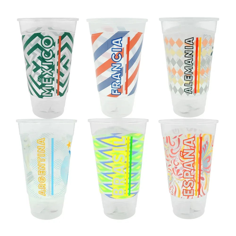 1pz vaso chelero con estampado de países, variedad de estampados