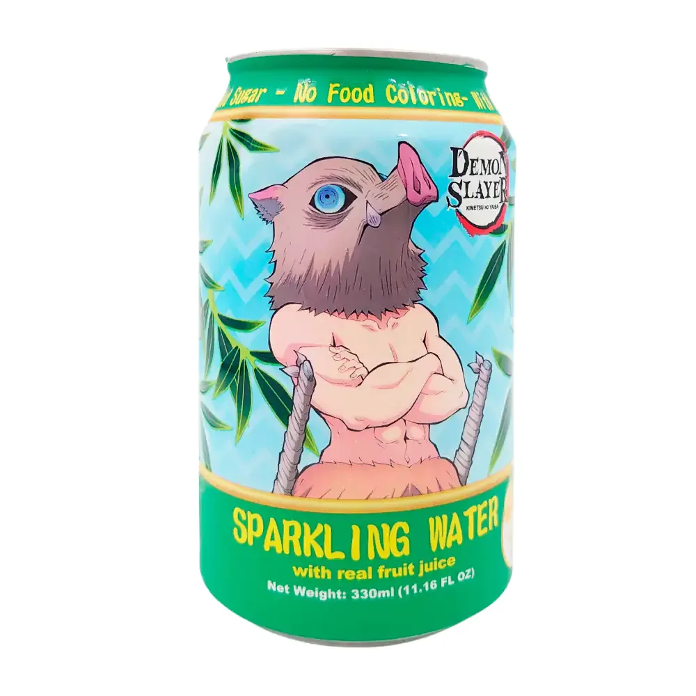 1pza lata coleccionable edición demon slayer inosuke, agua gasificada sabor limón, 330ml / 896982